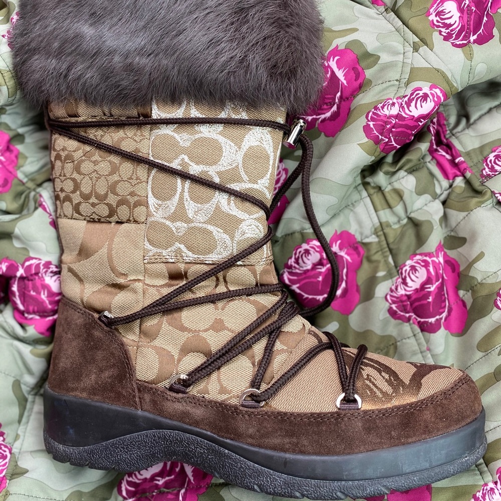 Coach Laurylin patchwork boots